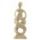 Statue abstraite Union Parent-Enfant 30cm en bois Blanc Cérusé