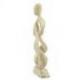 Statue abstraite Union Parent-Enfant 30cm en bois Blanc Cérusé