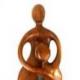 Statue abstraite Union Parent-Enfant 50cm en bois Teinté