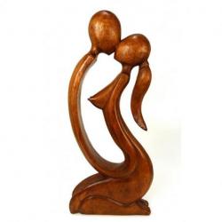Statue Abstraite "Couple Sensuel" 50cm en bois | Cadeau Aphrodisiaque