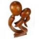 Statue Abstraite "Couple Sensuel" 50cm en bois | Cadeau Aphrodisiaque