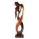 Statue Abstraite XL "Couple Enlacé" 100cm en bois | Cadeau Anniversaire de Mariage
