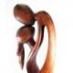 Statue Abstraite XL "Couple Enlacé" 100cm en bois | Cadeau Anniversaire de Mariage