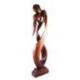 Statue Abstraite XL "Couple Enlacé" 100cm en bois | Cadeau Anniversaire de Mariage