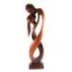 Statue Abstraite XL "Couple Enlacé" 100cm en bois | Cadeau Anniversaire de Mariage