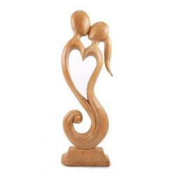 Grande Statue Couple en Fusion 50cm | Cadeau Noces de Bois