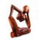 Statue abstraite "Le Penseur" 40cm en bois Teinté