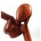 Statue abstraite "Le Penseur" 40cm en bois Teinté