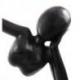 Sculpture abstraite "Le Penseur" 40cm en bois Noir | Design intemporel
