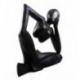 Sculpture abstraite "Le Penseur" 40cm en bois Noir | Design intemporel