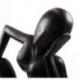 Sculpture abstraite "Le Penseur" 40cm en bois Noir | Design intemporel