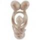 Statue abstraite "Famille Unie" 20cm en bois Blanc Cérusé