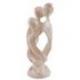 Statue abstraite "Famille Unie" 20cm en bois Blanc Cérusé