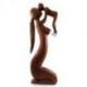 Statue XXL "Maternité" en bois massif teinte marron 100cm