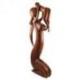 Statue XXL "Maternité" en bois massif teinte marron 100cm