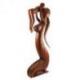 Statue XXL "Maternité" en bois massif teinte marron 100cm