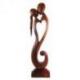 Sculpture sur bois XL "Couple en Fusion" 100cm en bois | Cadeau de Mariage