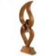 Coeurs en bois marron 40cm - Sculpture artisanale