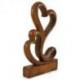 Coeurs Entrelacés en bois teinté 30cm - Sculpture faite à la main