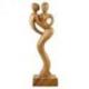 Sculpture Couple Amoureux 30cm en bois | Cadeau de Mariage