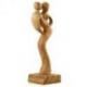 Sculpture Couple Amoureux 30cm en bois | Cadeau de Mariage