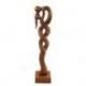 Statue Couple Amoureux "Passion Infinie" en bois sculpté 50cm | Noces de Bois
