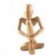"Le Penseur" Statue abstraite 30cm en bois Brut