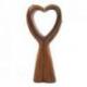 Statue "Donne moi ton coeur " en bois 30cm - Sculpture artisanale