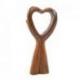 Statue "Donne moi ton coeur " en bois 30cm - Sculpture artisanale