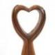 Statue "Donne moi ton coeur " en bois 30cm - Sculpture artisanale