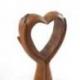 Statue "Donne moi ton coeur " en bois 30cm - Sculpture artisanale