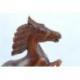 Statue de cheval cabré 30cm - Bois massif sculpté main