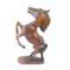 Statue de cheval cabré 30cm - Bois massif sculpté main