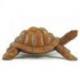 Grande statue Tortue de terre 30cm en bois massif sculpté main