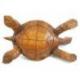 Grande statue Tortue de terre 30cm en bois massif sculpté main