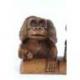 Les 3 singes "secret du bonheur" en bois massif 19cm