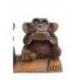 Les 3 singes "secret du bonheur" en bois massif 19cm