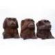 Les 3 Singes de la Sagesse en bois sculpté 10cm | Sculpture sur bois Artisanale