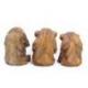 Les 3 singes de la sagesse en bois massif 20cm