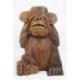 Les 3 singes de la sagesse en bois massif 20cm