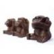 Les 3 singes de la sagesse en bois massif marron 15cm