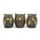 Les 3 chouettes "Secret du Bonheur". Statuettes  en laiton