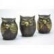 Les 3 chouettes "Secret du Bonheur". Statuettes  en laiton