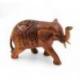 Statuette éléphant indien en bois 16cm avec la trompe en l'air.