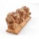 Statuettes 3 singes de la sagesse en bois brut 19cm
