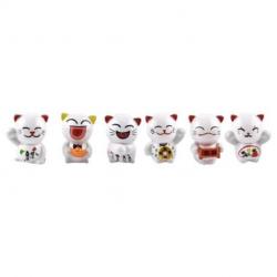 Lucky cats - Lot de 6 chats Maneki Neko - Porte-bonheur