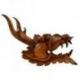 Statue Tête de Dragon 45cm Murale ou à Poser en Bois Massif