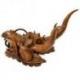 Statue Tête de Dragon 45cm Murale ou à Poser en Bois Massif