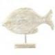 Grand poisson décoratif en bois blanchi patiné 50cm - Déco marine