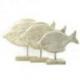Grand poisson décoratif en bois blanchi patiné 50cm - Déco marine